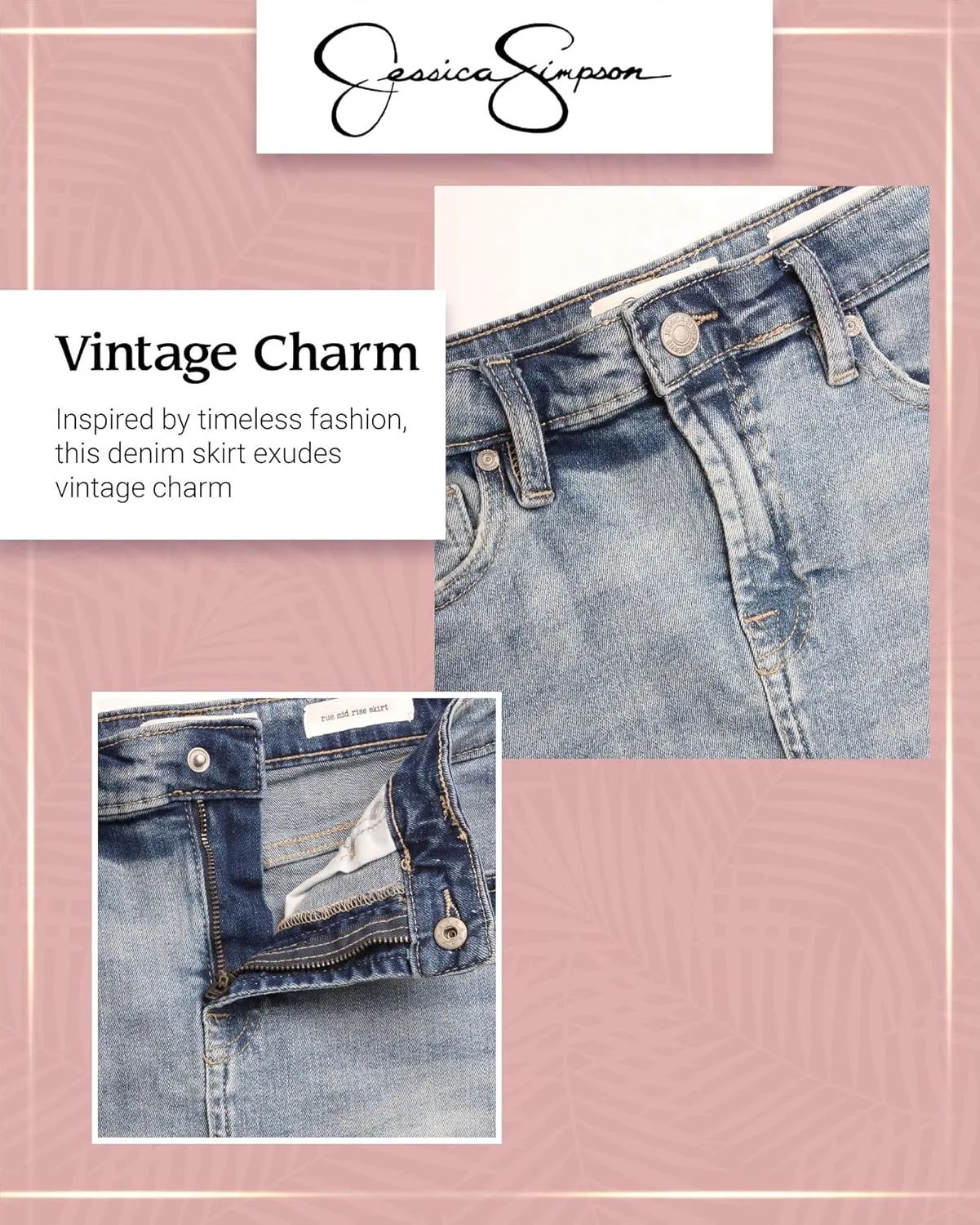 Jessica Simpson Girls' Skirt - Denim Skirt with Pockets - Distressed Jeans Skirt for Girls (4-16)