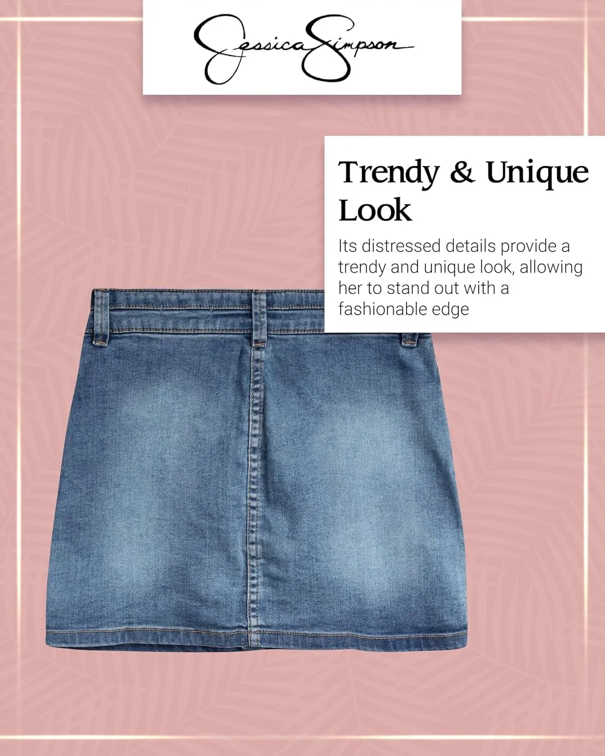 Jessica Simpson Girls' Skirt - Denim Skirt with Pockets - Distressed Jeans Skirt for Girls (4-16)