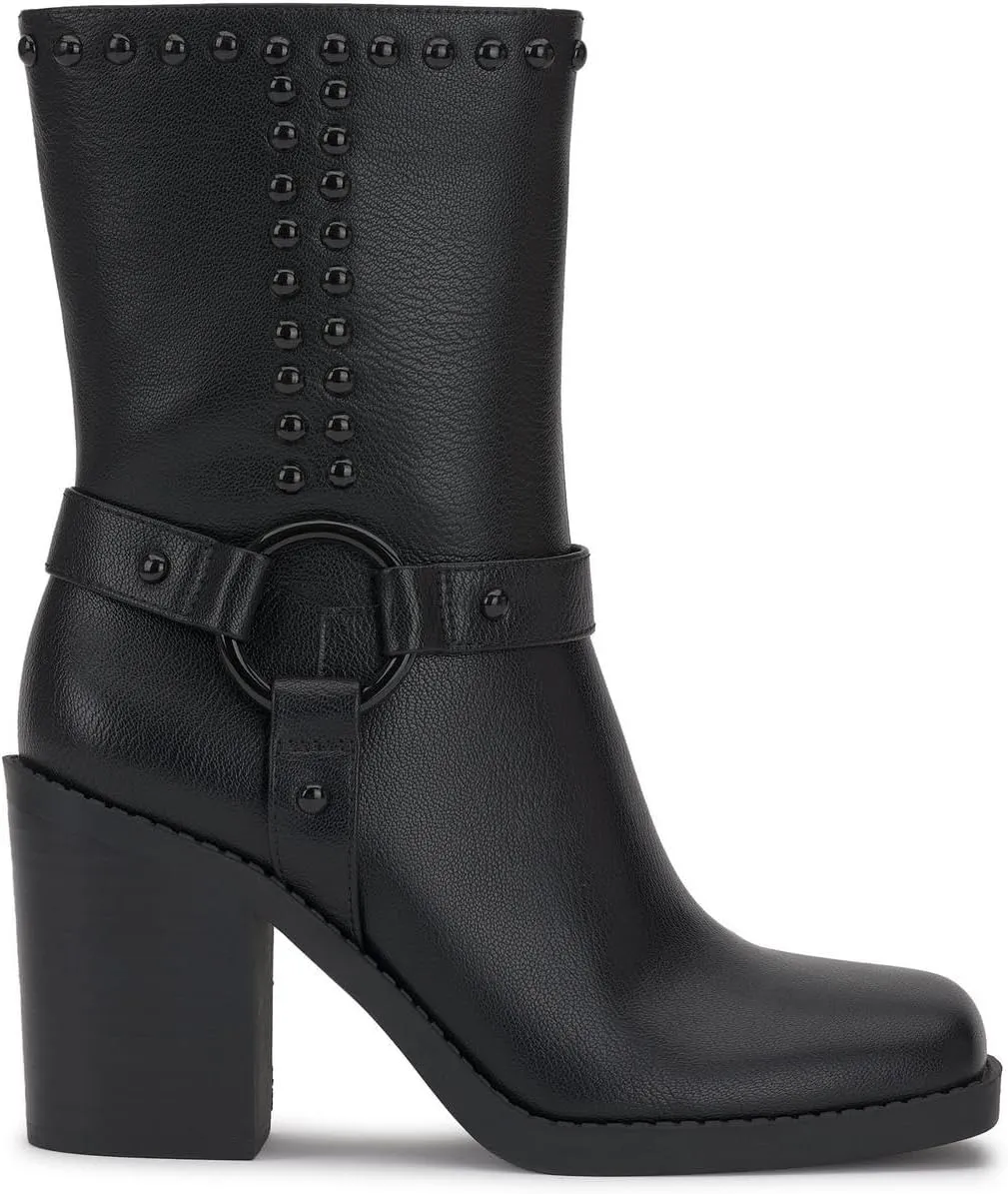 Jessica Simpson Womens Bernique Faux Leather Studded Mid-Calf Boots
