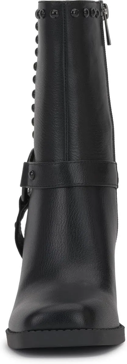 Jessica Simpson Womens Bernique Faux Leather Studded Mid-Calf Boots