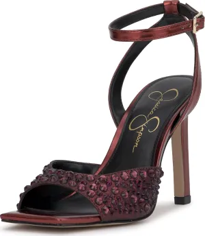 Jessica Simpson Womens Lendall Square Open Toe Ankle Strap Pumps