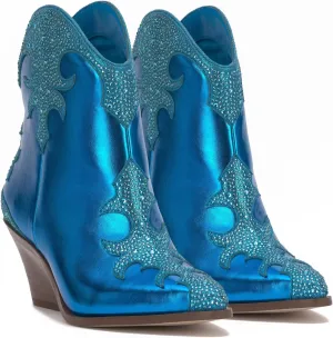 Jessica Simpson Womens Zolly Snake Print Rhinestones Booties