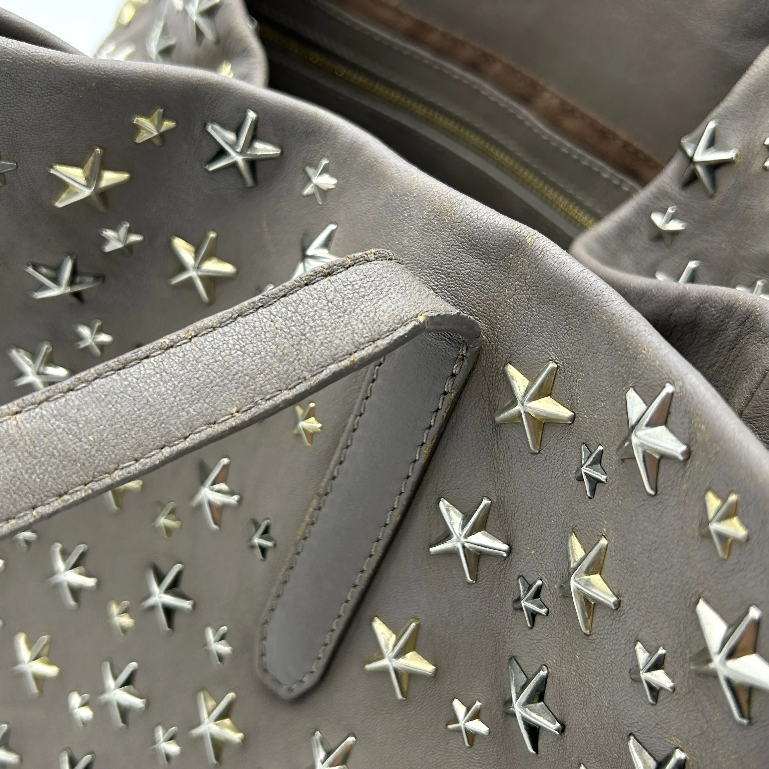 Jimmy Choo | Bags | Jimmy Choo Star Studs Pimlico Tote Shoulder Bag Gray LA20086
