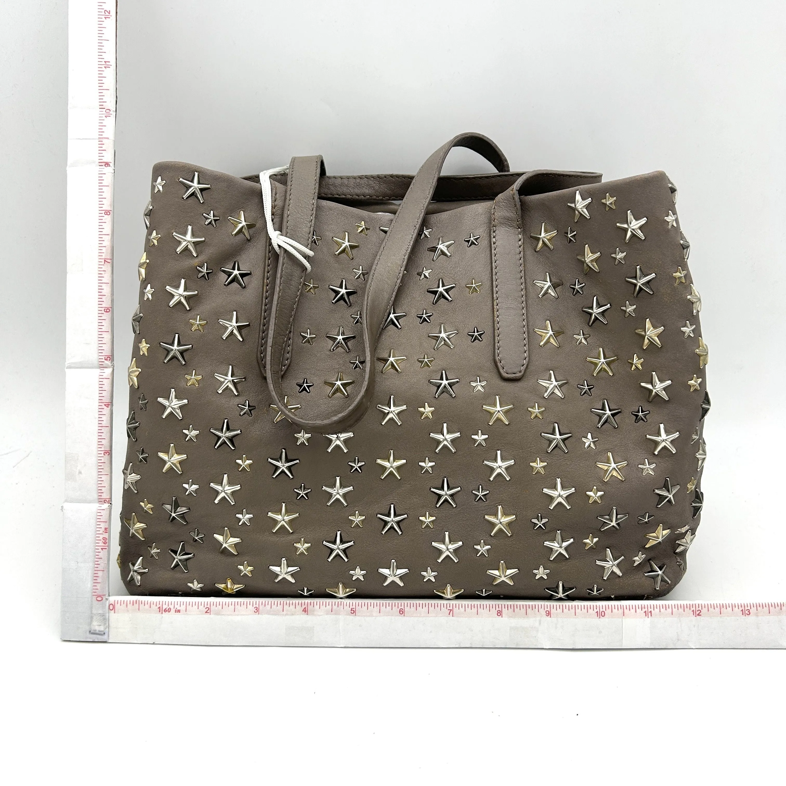 Jimmy Choo | Bags | Jimmy Choo Star Studs Pimlico Tote Shoulder Bag Gray LA20086