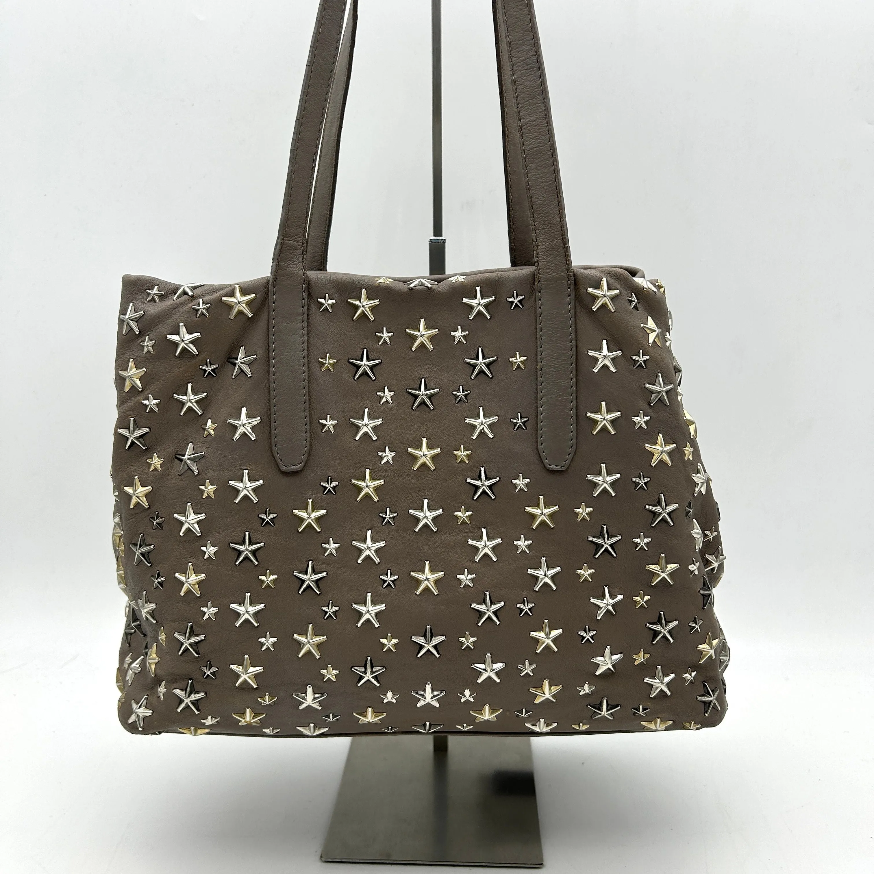 Jimmy Choo | Bags | Jimmy Choo Star Studs Pimlico Tote Shoulder Bag Gray LA20086
