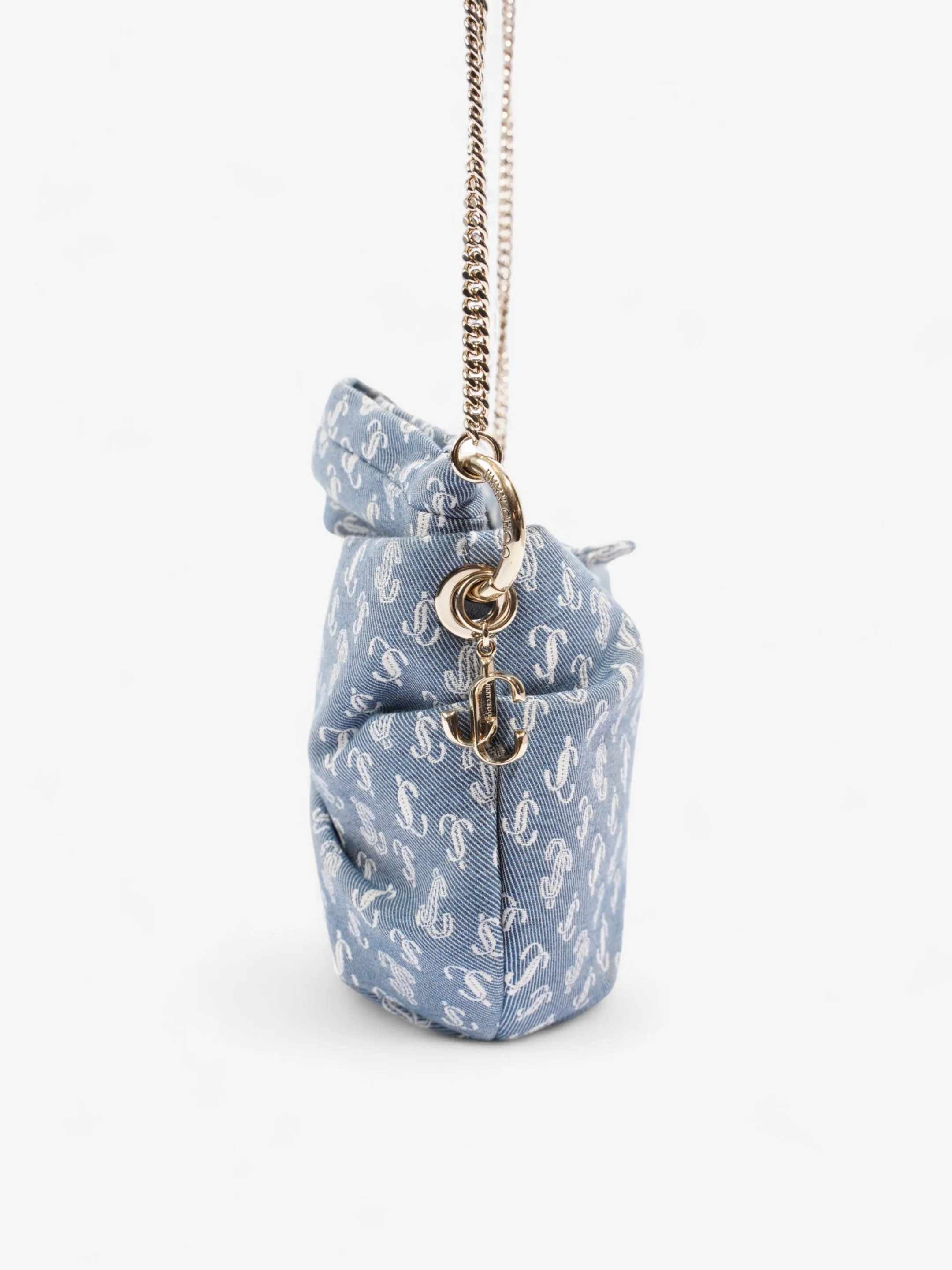 Jimmy Choo Bonny Tote Bag Blue Monogram Denim