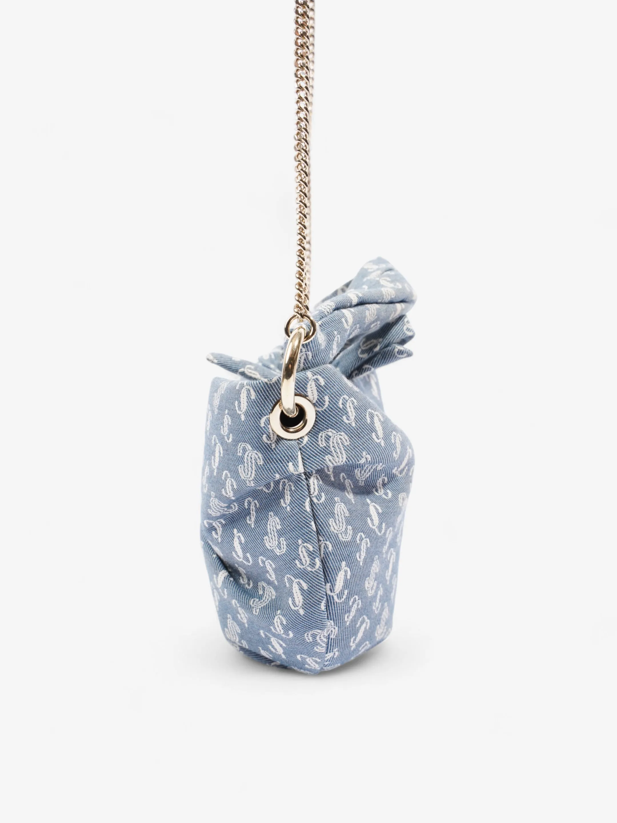 Jimmy Choo Bonny Tote Bag Blue Monogram Denim