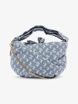 Jimmy Choo Bonny Tote Bag Blue Monogram Denim