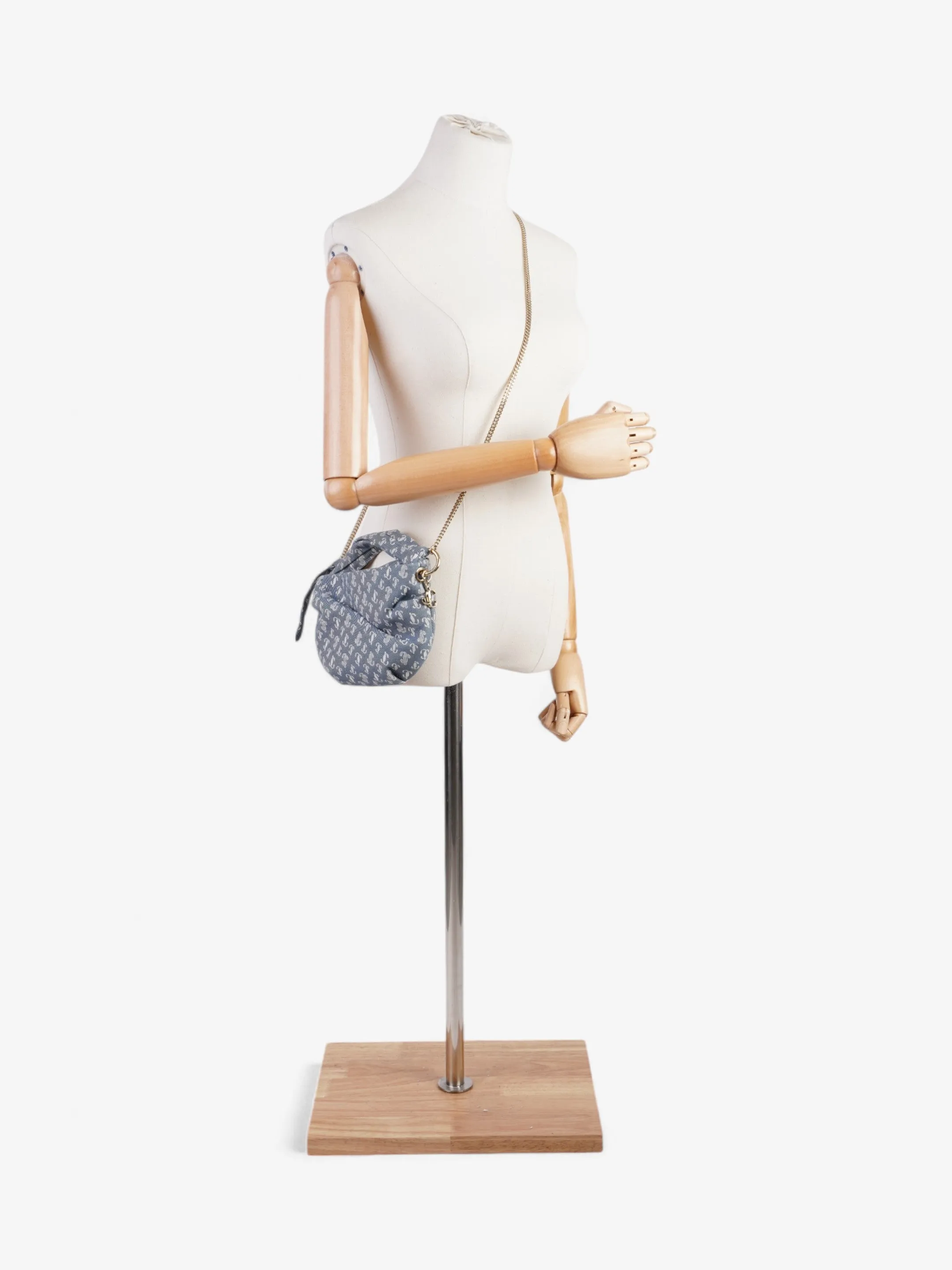 Jimmy Choo Bonny Tote Bag Blue Monogram Denim
