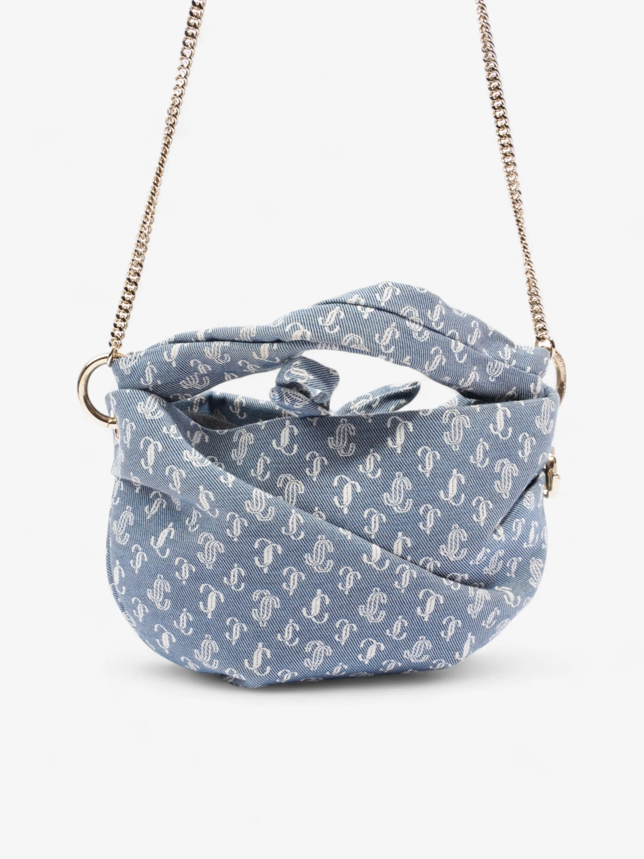 Jimmy Choo Bonny Tote Bag Blue Monogram Denim
