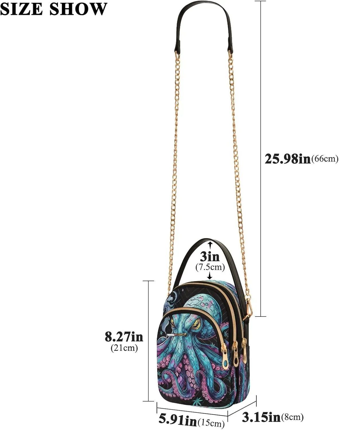 Joisal Cartoon Astronaut and Alien Purses for Women Crossbody Bag Triple Zip Handbag for Women, Cell Phone Purse Crossbody