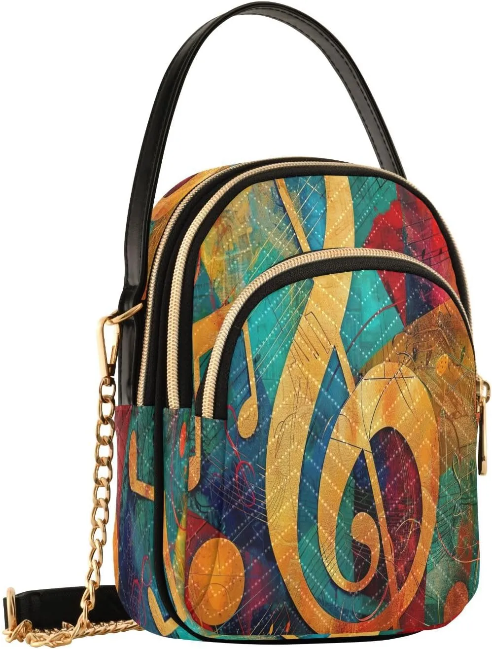 Joisal Starry Night Village Crossbody Bags, Women's Purses and Handbags Triple Zip Women Shoulder Bag