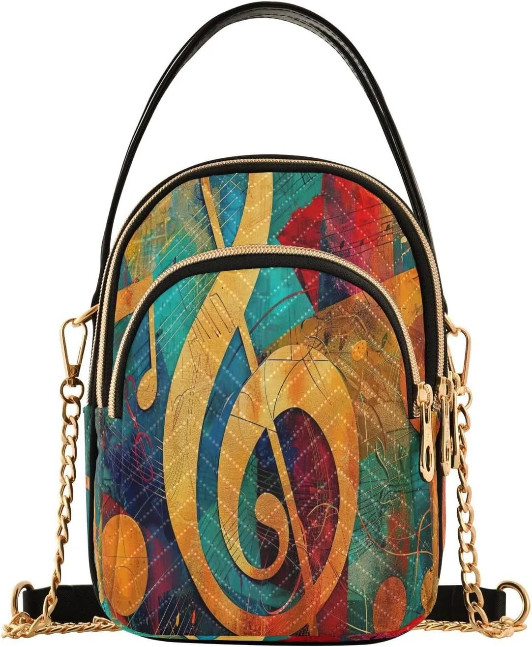 Joisal Starry Night Village Crossbody Bags, Women's Purses and Handbags Triple Zip Women Shoulder Bag