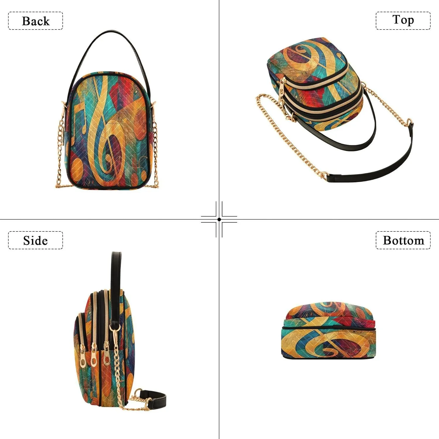 Joisal Starry Night Village Crossbody Bags, Women's Purses and Handbags Triple Zip Women Shoulder Bag