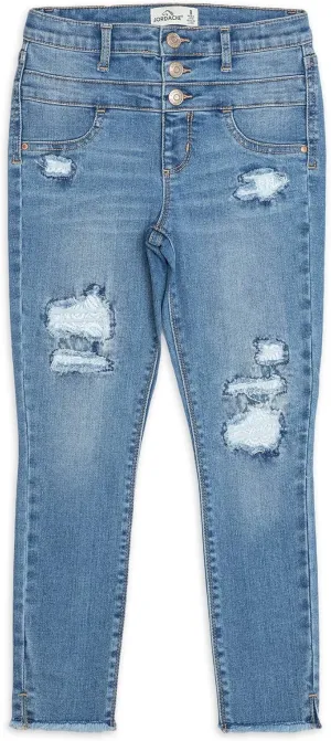 Jordache Girls Distressed Super Skinny Ankle Jeans (Medium Enzyme) (8)