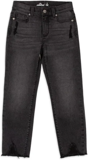 Jordache Girls High Rise Premium Vintage Straight Ankle Jeans (Black, Size 8)