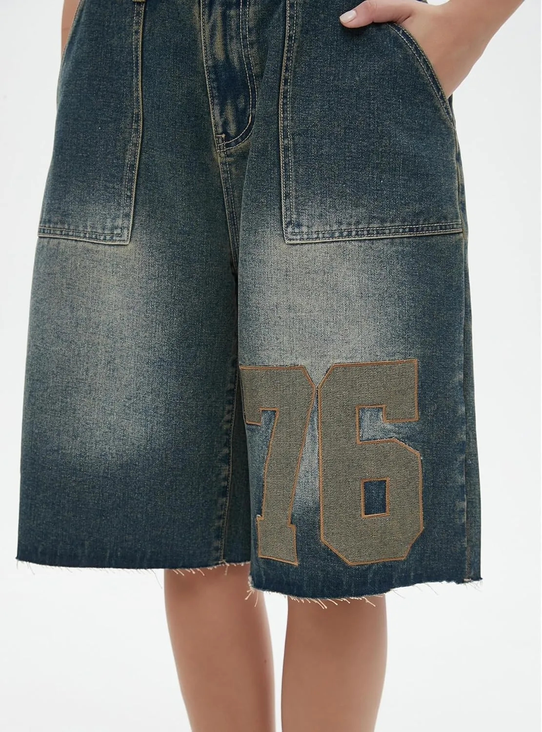 Jorts Women Baggy Vintage Acid Wash Jean Shorts Grunge Fashion Casual Wide Leg Y2K Pants Streetwear Men Unisex