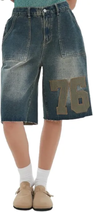 Jorts Women Baggy Vintage Acid Wash Jean Shorts Grunge Fashion Casual Wide Leg Y2K Pants Streetwear Men Unisex
