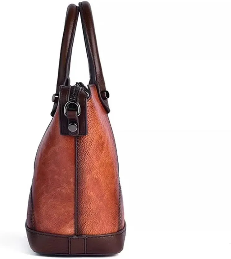 JSEIAJB Handbag Women's Bag Designer Vintage Floral Handbag Vintage Embossed Large Capacity Shoulder Bag