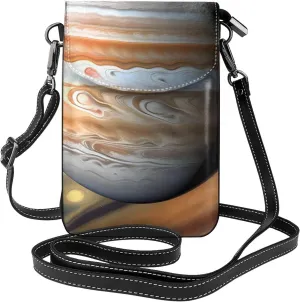 Jupiter Landscape Women'S Leather Mini Crossbody Bag With Detachable Shoulder Strap, Suitable For Walking And Shopping Trips
