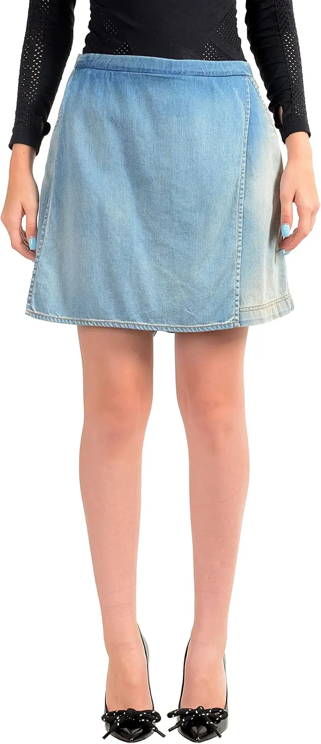 Just Cavalli Women's Denim Skort Mini Shorts US S IT 40