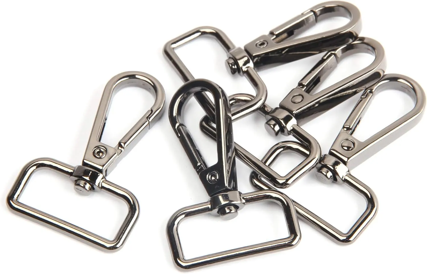 JWBIZ 15 Pcs D Ring Swivel Lobster Claw Clasp, Push Gate Snap Hooks Trigger Clips(Gun Black, 1 inch)