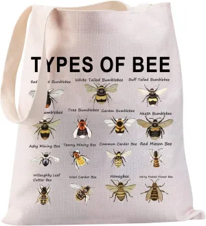 JYTAPP Bee Tote Bag Bee Lover Gifts Bee Knowledge Canvas Tote Bag Bumble Honey Bee Theme Shoulder Bag Beekeeper Gift