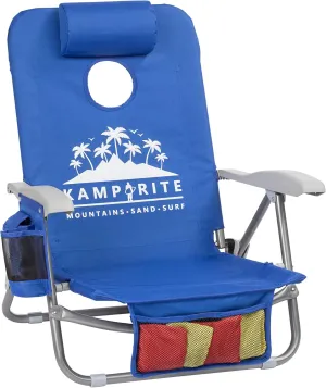 Kamp-Rite Beach Chair Cornhole Combination Game SAC-IT-UP Backpack Beach Chair Beach Camping Tailgating Game Chair Multi Functional 8 positstion