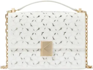 kate spade new york Deco Eyelet Leather Chain Shoulder, True White