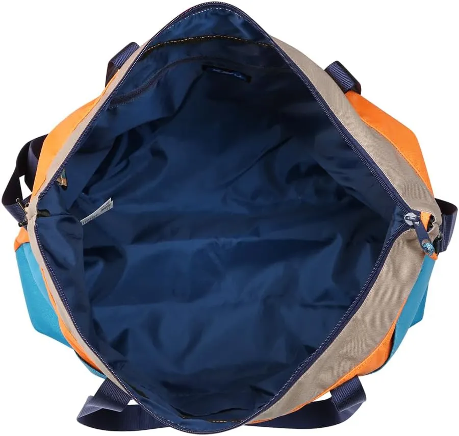 KAVU Twin Falls Tote Shoulder Strap Canvas Color Block Bag