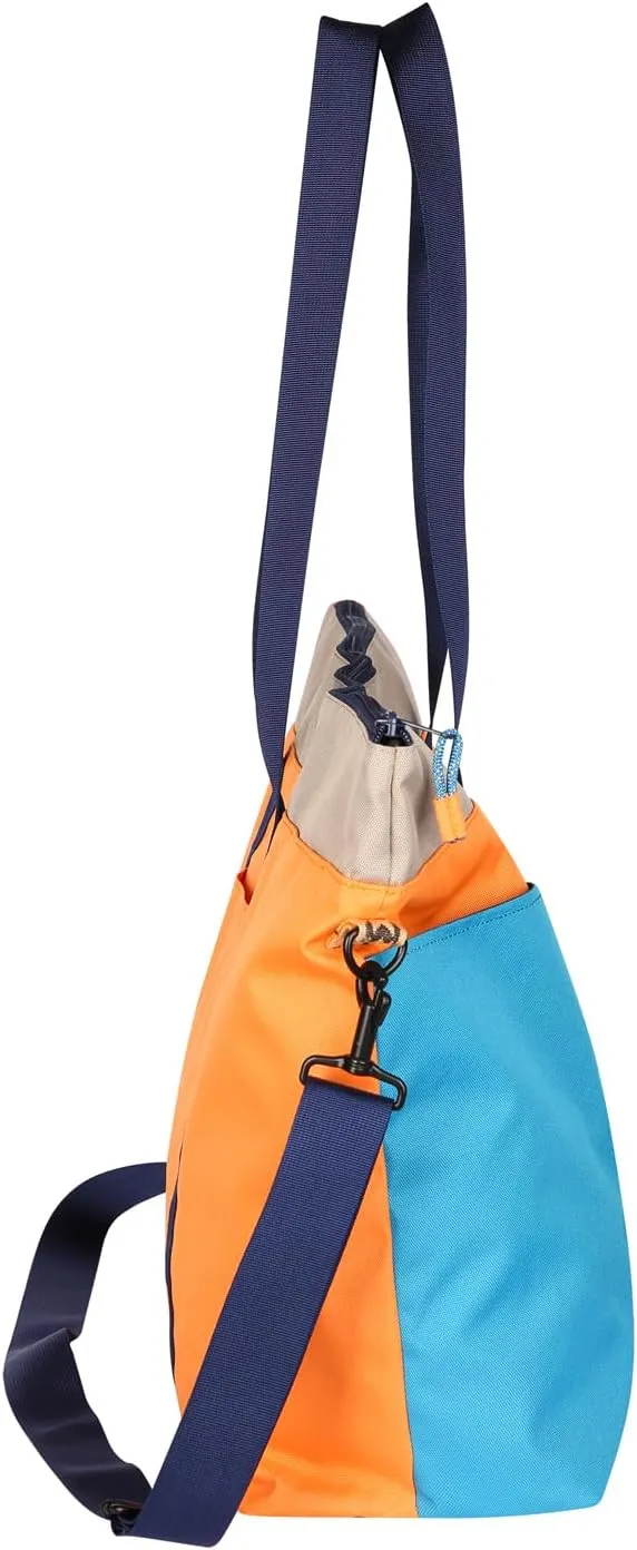 KAVU Twin Falls Tote Shoulder Strap Canvas Color Block Bag
