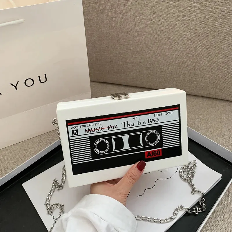 Kawaii Retro Tape Radio Shoulder Bag 🎶✨ | Adorable Square Crossbody for Trendy Vibes 💖