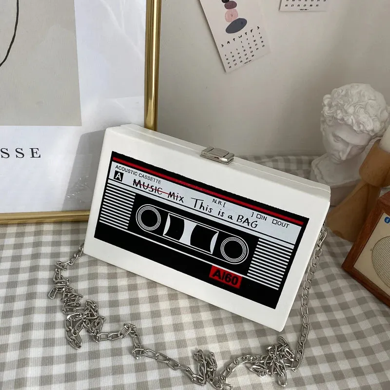 Kawaii Retro Tape Radio Shoulder Bag 🎶✨ | Adorable Square Crossbody for Trendy Vibes 💖