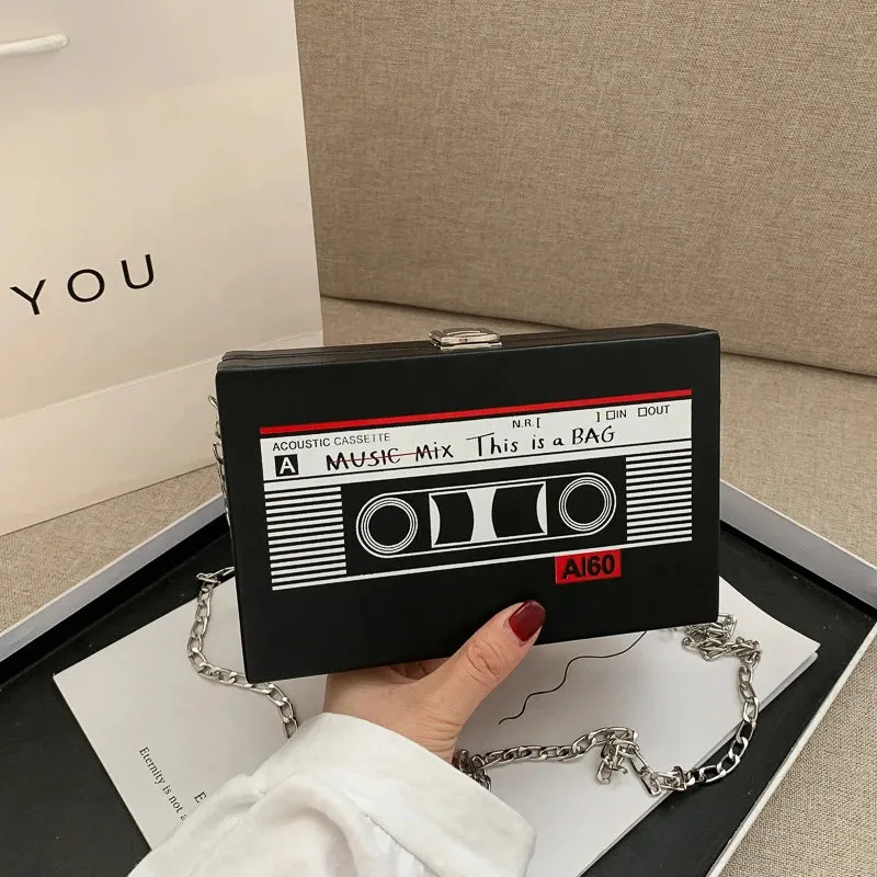 Kawaii Retro Tape Radio Shoulder Bag 🎶✨ | Adorable Square Crossbody for Trendy Vibes 💖