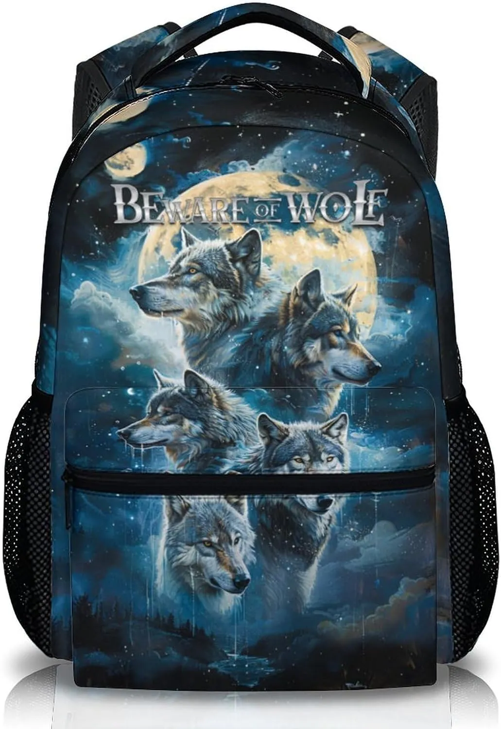 Kids Backpack, Cool Wolf Bookbag for Preschool Elementary Kindergarten, Kids Gift, Leisure Large Capacity Boys Girls Schoolbag for School Travel Hiking
