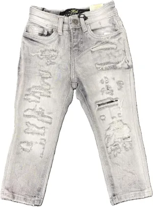 Kids Ripped Super Stretch Cement Wash Jeans