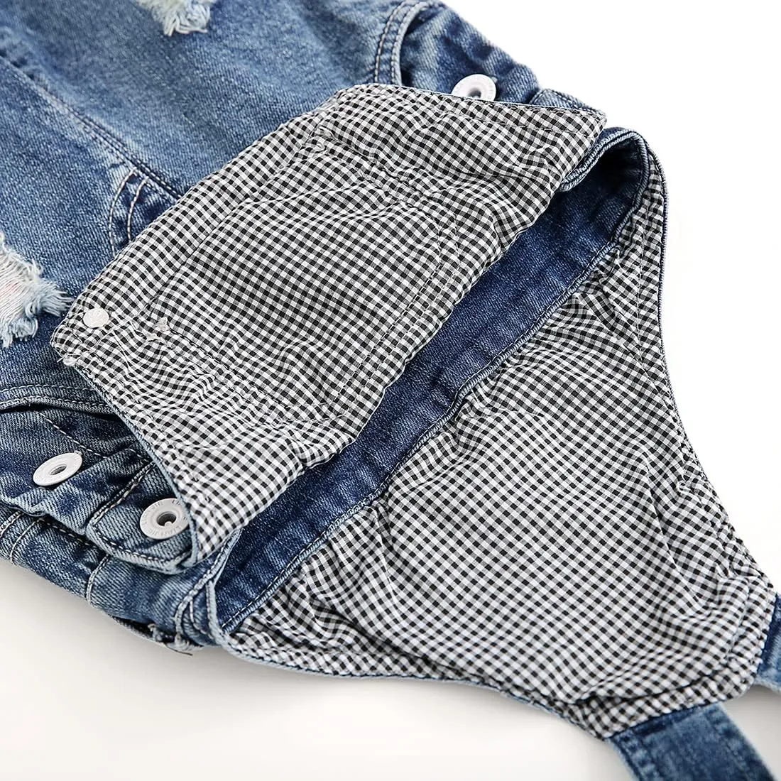 KIDSCOOL SPACE Baby Boy Girl Jean Overalls,Toddler Ripped Denim Cute Workwear