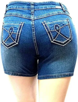 Kim Rogers, Jack David, Wax Jeans Womens Plus Size Capri,Short Stretch Distressed Blue Denim Jeans Shorts