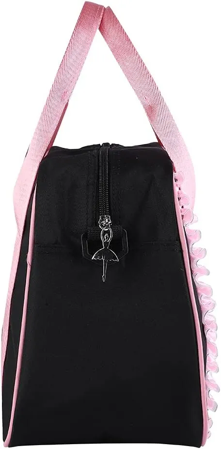 KIMISS Ballet Dance Bag for Girls - Large Capacity Pink Tote with Embroidered Design