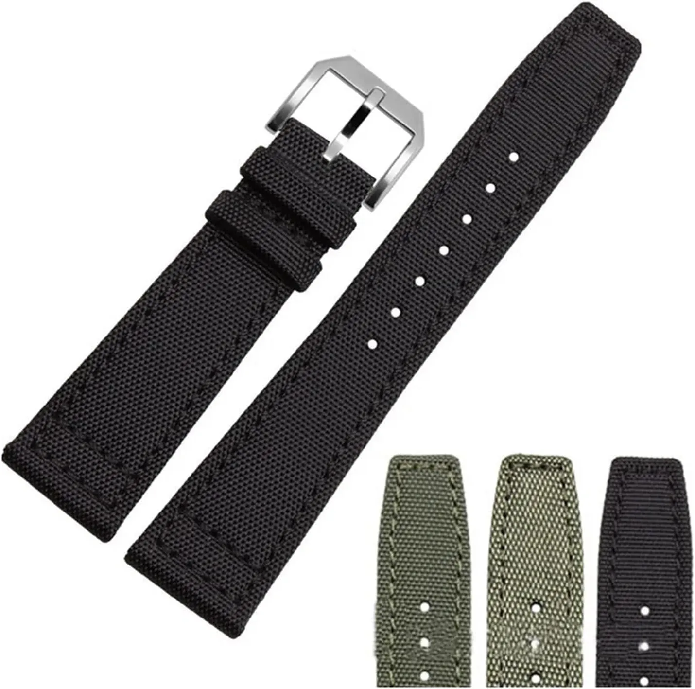 KLVN High Density Nylon 20mm Watch Straps for IWC Pilot Portuguese Portofino Nylon Canvas Watch Bands Watchbands Straps Bracelets