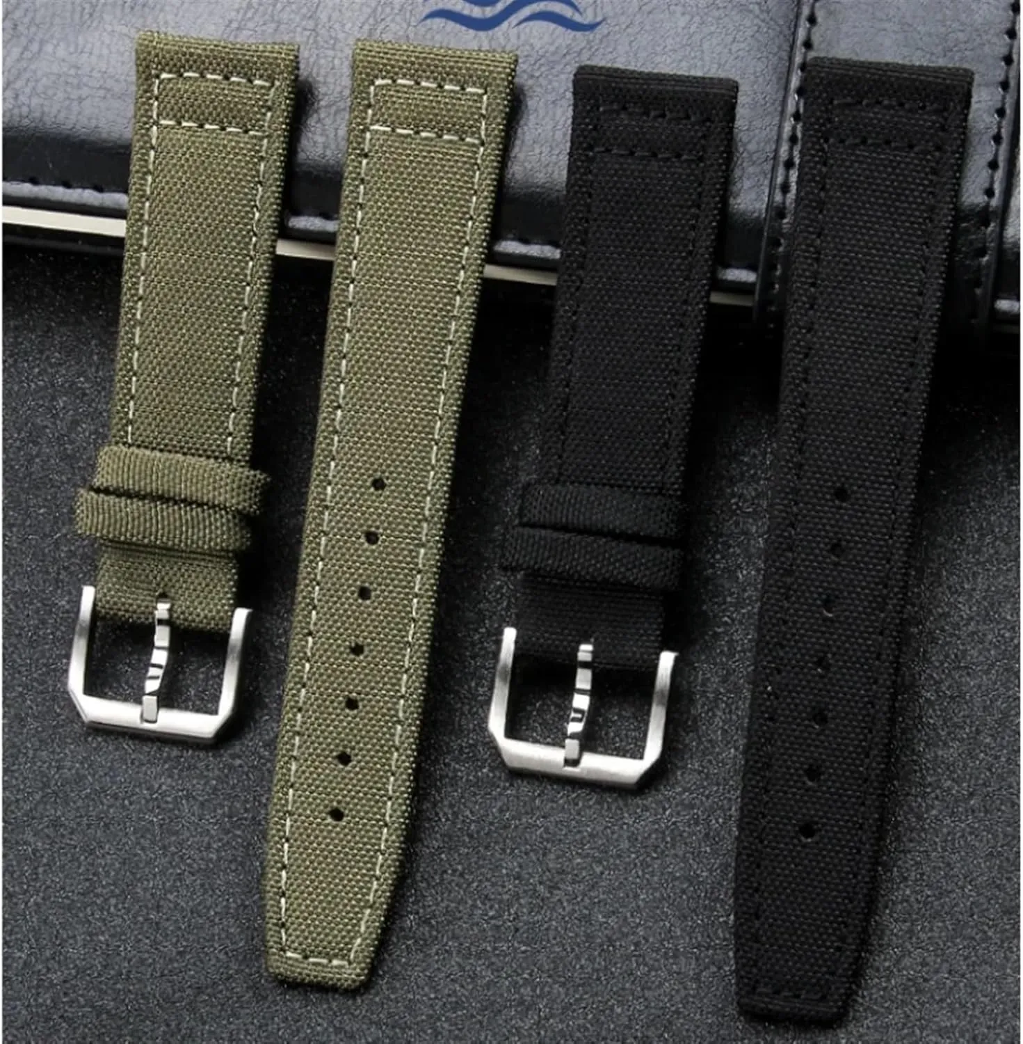 KLVN High Density Nylon 20mm Watch Straps for IWC Pilot Portuguese Portofino Nylon Canvas Watch Bands Watchbands Straps Bracelets