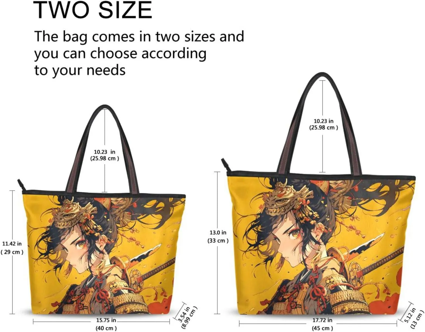 Knight Anime Women Tote Bag Purse Zipper Closure Reusable Grocery Handbag Large
