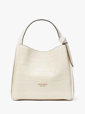 Knott Croc-embossed Medium Crossbody Tote