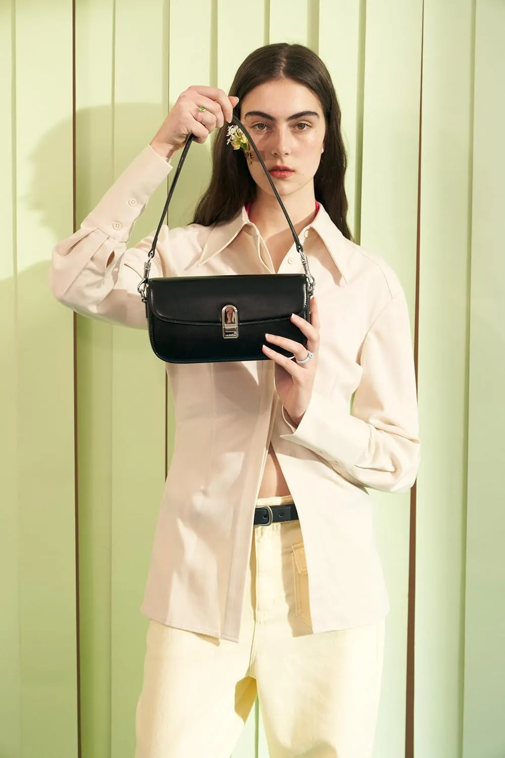 LA FESTIN Split Leather Crossbody Purses For Women With Dual Straps - Trendy Women's Shoulder Handbags Designer Satchel Bags
