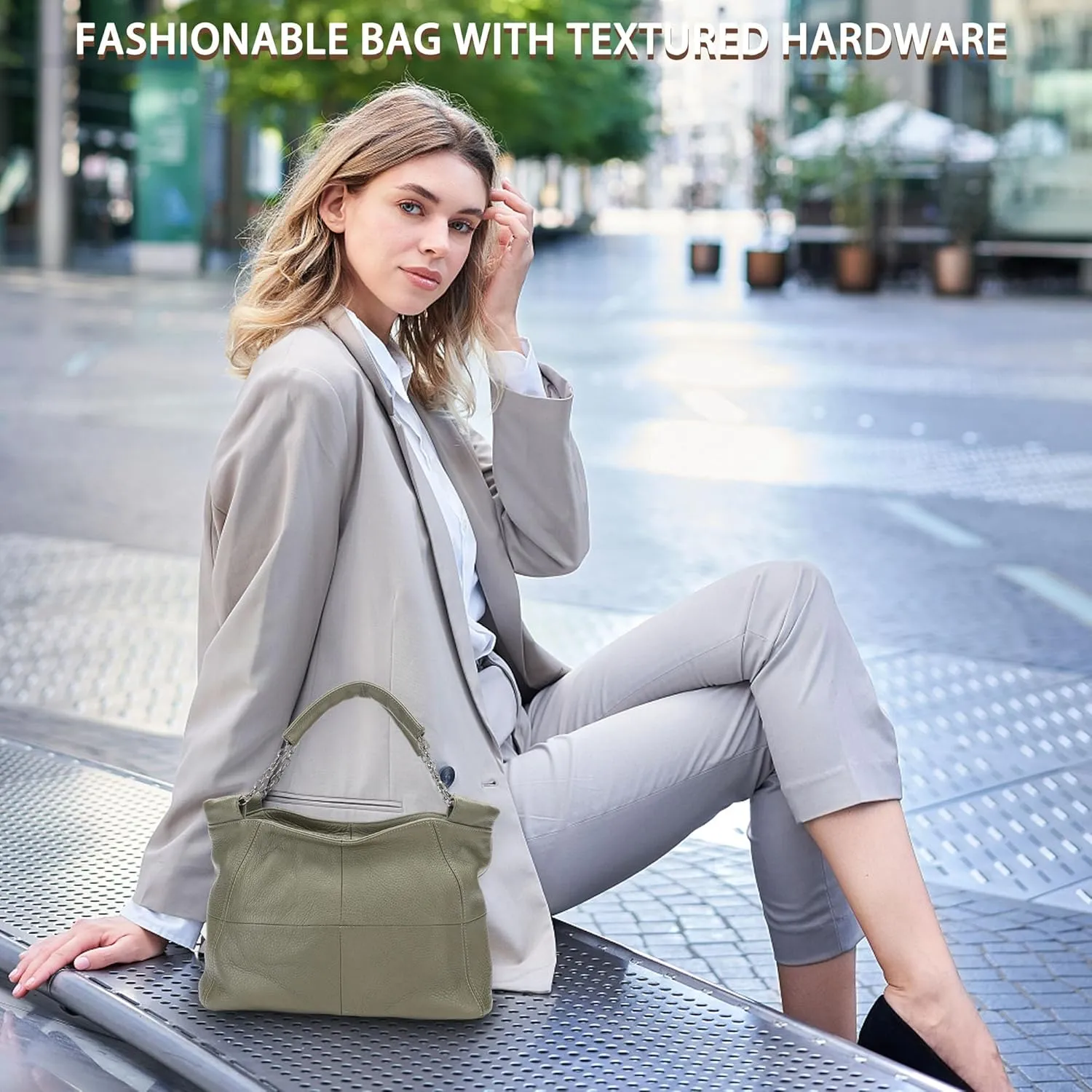 Ladies Crossbody Bag Multi Purpose Leather Handbag Adjustable Chain and Detachable Shoulder Bag