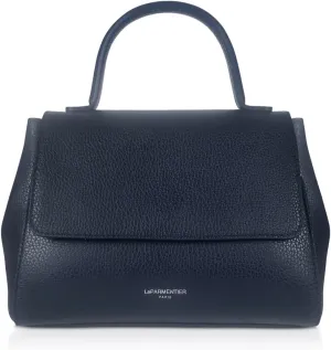 Ladyfinger Top Handle Handbag with Crossbody Strap, 9.4 x 7.1 x 4.7 inches, Genuine Embossed Leather
