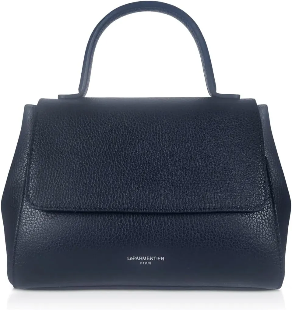 Ladyfinger Top Handle Handbag with Crossbody Strap, 9.4 x 7.1 x 4.7 inches, Genuine Embossed Leather