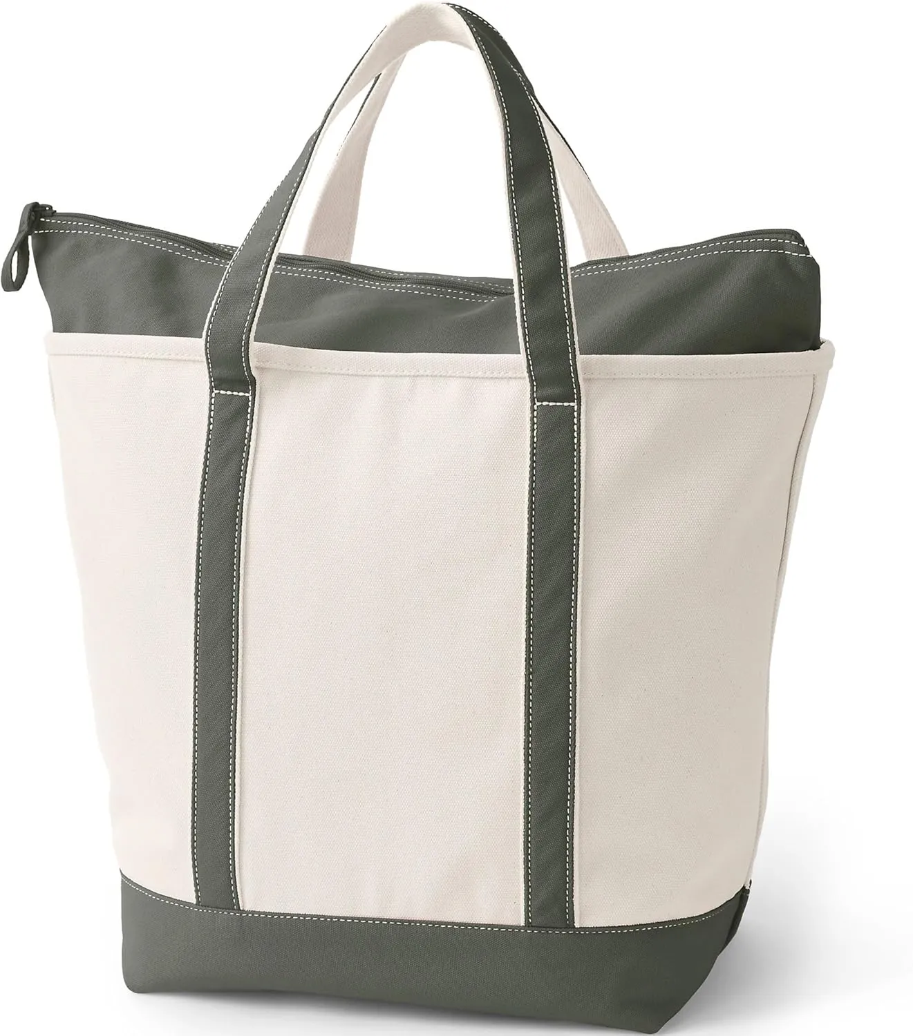 Lands' End Zip Top Canvas Tote Bag