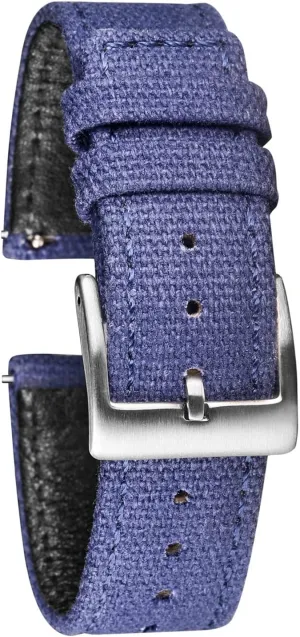 LAnGSHAW Canvas Watch Bands Quick Release White Two Pieces Watch Straps Heavy Duty Buckle 18mm 20mm 22mm (Band Color : Blue, Band Width : 18mm)