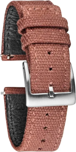 LAnGSHAW Canvas Watch Bands Quick Release White Two Pieces Watch Straps Heavy Duty Buckle 18mm 20mm 22mm (Band Color : Coffee, Band Width : 22mm)